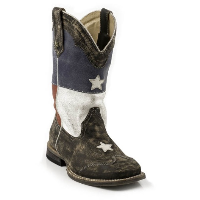 918903203BR Kid's Roper Texas Flag Square Toe Cowboy Boot